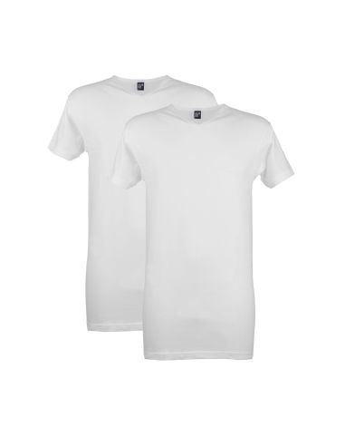 Alan Red V-neck Vermont Long 2-Pack White