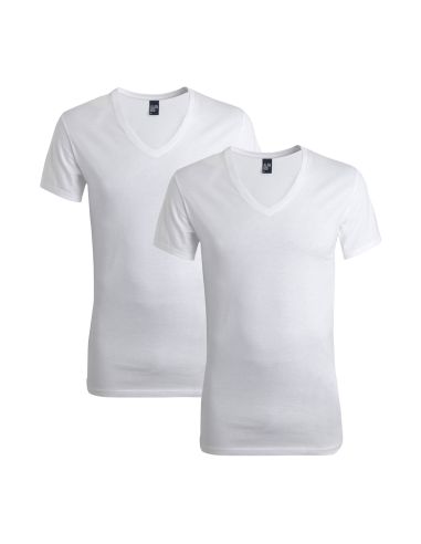 Alan Red Deep V-Shirt Dean 2Pack Wit