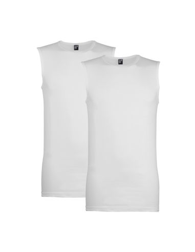 Alan Red Sleeveless Shirt Montana 2 Pack White