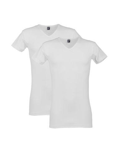 Alan Red V-Neck T-Shirt Oklahoma Long 2Pack White